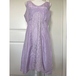 Vtg Wet Seal Lilac Dress Sz M 85% Silk Lace Panel Sleeveless Summer Cottagecore